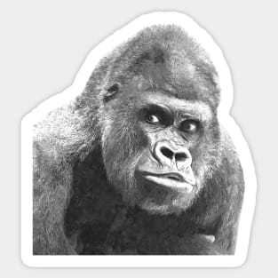 Black and White Gorilla Sticker